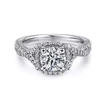 14KW Diamond Semi-Mount Engagement Ring w/ 0.54 ctw